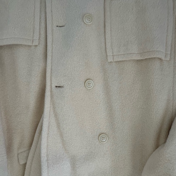 Evan Picone Classic Cream Long Wool-Blend Coat - Picture 3 of 8